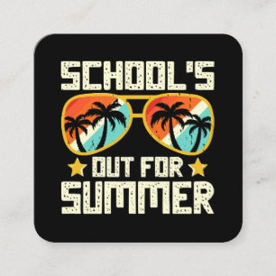Schulferien im Sommer Quadratische Visitenkarte