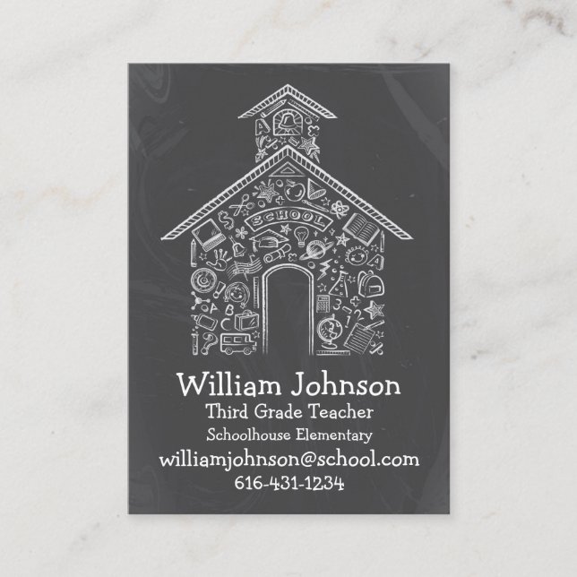 Schulhaus-Lehrer-Visitenkarte Visitenkarte (Vorderseite)