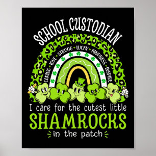 Schulhausmeister St Patricks Day Shamrocks Schule Poster