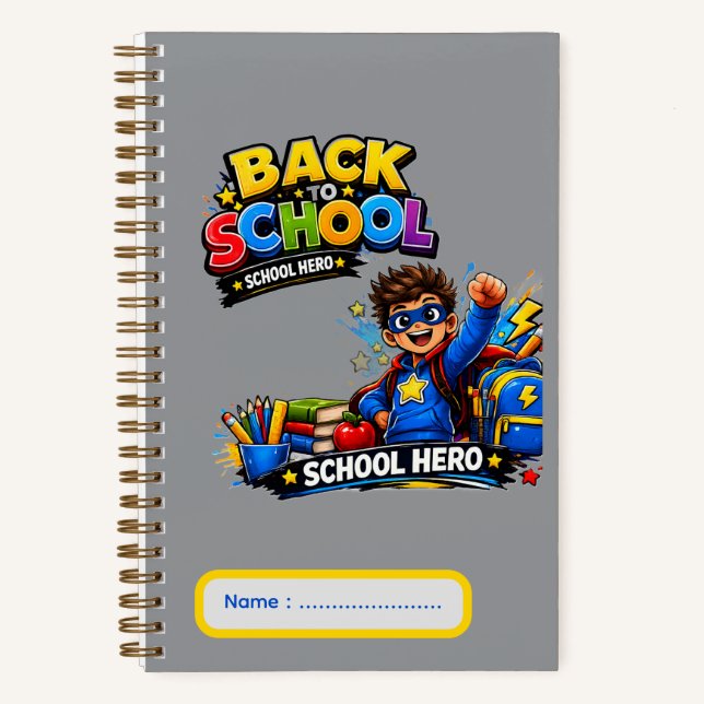 Schulheft für Kinder | Schulheld Notizbuch (Vorderseite)