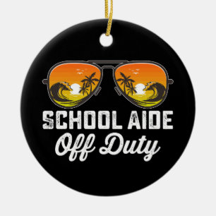 Schulhelfer Außer Dienst Sonnenbrille Letzter Schu Keramik Ornament