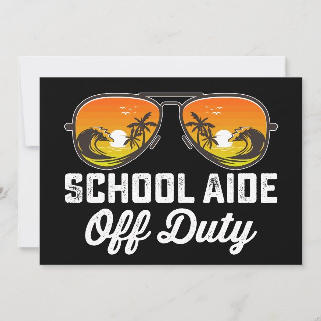 Schulhilfe für Sonnenbrille letzten Schultag Einladung (Vorderseite)