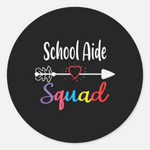 Schulhilfe für Squad Spaß Ck für Schullehrer Runder Aufkleber