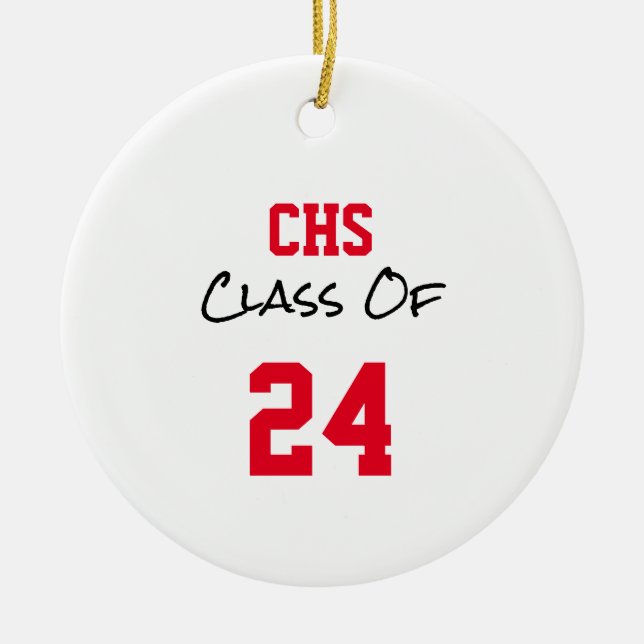 SCHULINITIALEN Senior Class JAHR FOTO Keramik Ornament (Vorne)