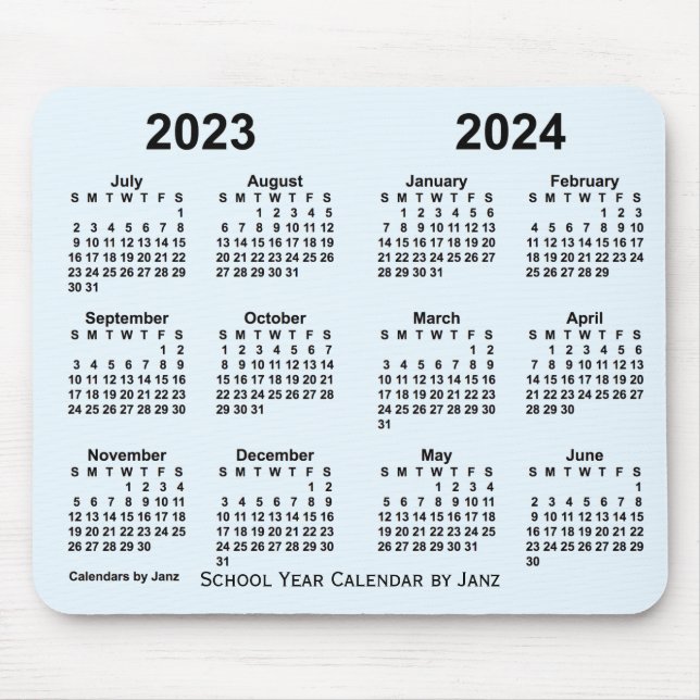 Schuljahr 2023-2024 von Janz Alice Blue Mousepad (Vorne)