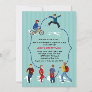 Schuljahresabschluss-Streifen-Einladung Einladung