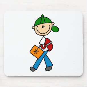 Schuljunge mit Rucksack Mousepad