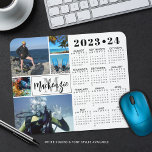 Schulkalender 5 Fotos Monogramm Name Mousepad<br><div class="desc">Erstellen Sie Ihr eigenes personalisiertes, benutzerdefiniertes Foto- und Kalendermauspad mit einem Schuljahres-on-view-Kalender 2023-24 und einem leicht hochzuladenden Foto-Collage-Template mit 6 Bildern in verschiedenen Formen und Größen, sowohl horizontal als auch vertikal, um eine Vielzahl von Foto-Fächern zu befriedigen. Personalisieren Sie das Programm mit einem Monogramm und/oder Familiennamen, einem individuellen Namen oder...</div>