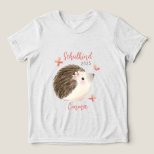 Schulkind - Igel - Aquarell-Design rosa Tri-Blend Shirt