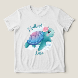 Schulkind - Schildkröte - Aquarell-Design Tri-Blend Shirt