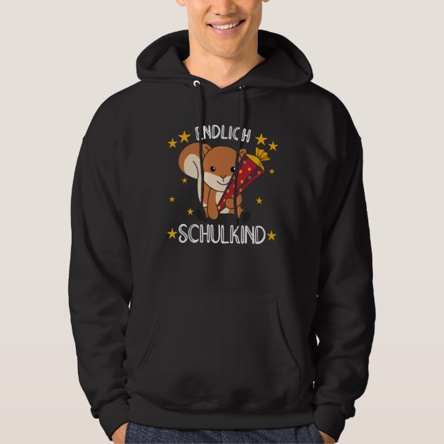 Schulkinder-Eichhörnchen-Schule Hoodie (Vorderseite)