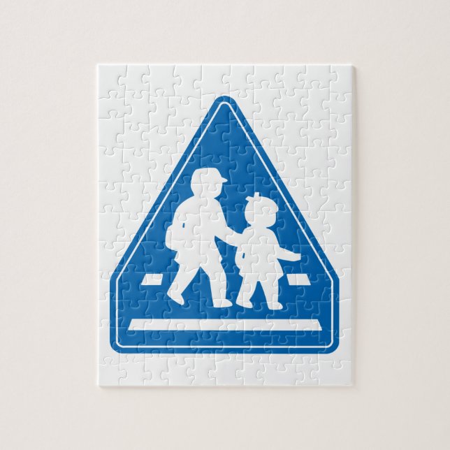Schulkinder überqueren >> Japanisches Verkehrszeic (Vertikal)