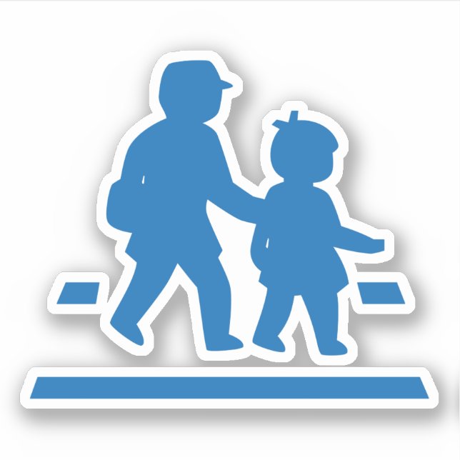 Schulkinder überqueren >> Japanisches Verkehrszeic Aufkleber (Vorderseite)