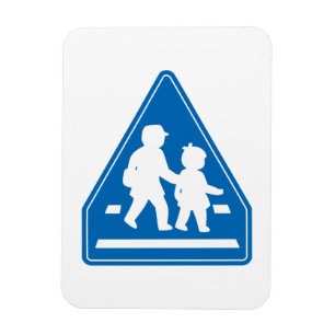 Schulkinder überqueren >> Japanisches Verkehrszeic Magnet