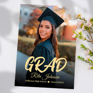 Schulklasse 2024 Black Gold High School Abschluss Einladung