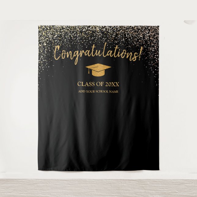 Schulklasse 2025 Abschluss im Hintergrund Wandteppich (Vorderseite)