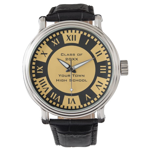 Schulklasse Abschluss und Schulfarben Armbanduhr (Vorderseite)