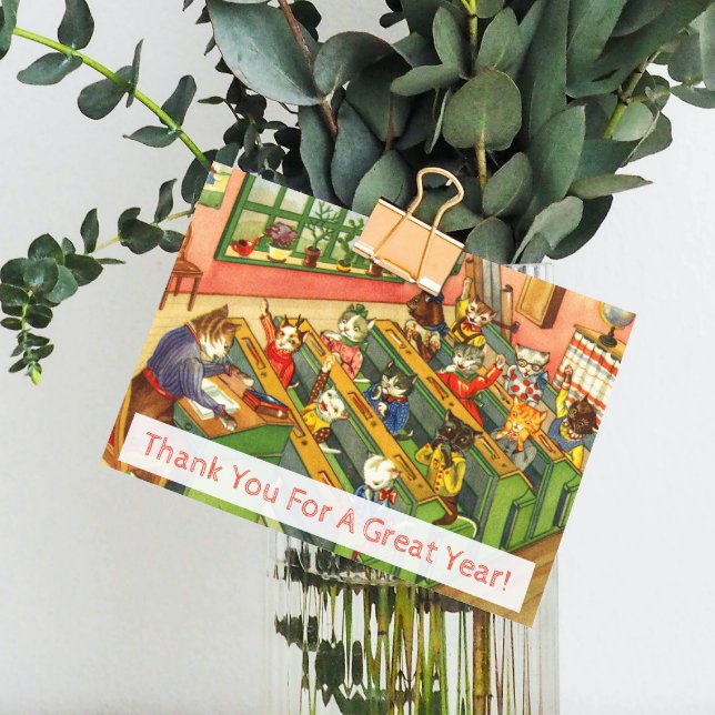 Schulklasse mit Kitten Lehrer Wertungskarte Dankeskarte (Von Creator hochgeladen)