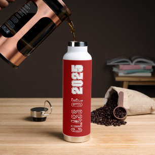 Schulklasse Rot und Weiß Trinkflasche