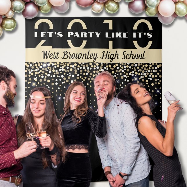 Schulklasse Wiedersehen Party Fotoshop Hintergrund Wandteppich (School Class Reunion Photobooth Backdrop)