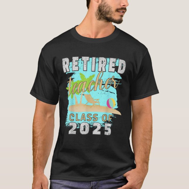 Schulklassen für müde Lehrer 2025 Palm Tree Teache T-Shirt (Vorderseite)