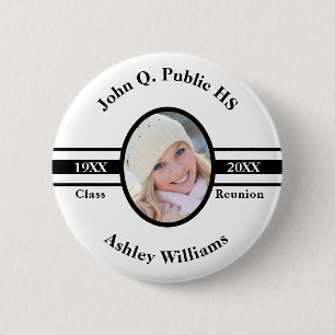 Schulklassen-Wiedersehen-Foto-Name des Schwarz-  Button