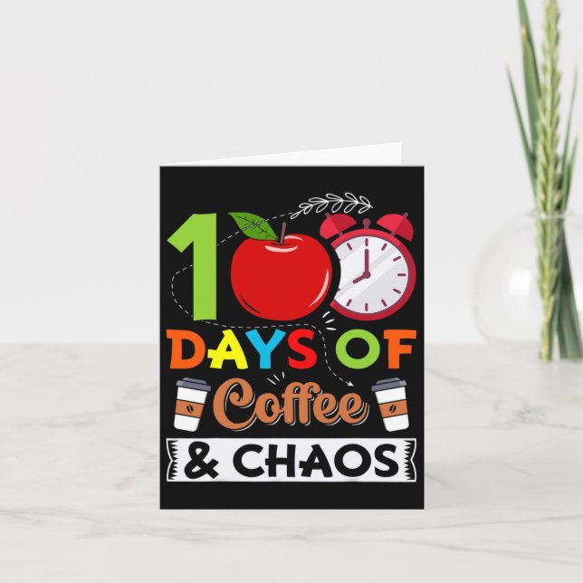 Schulkostlehrer 100 Tage Kaffee und Kaffee Karte (Vorderseite)
