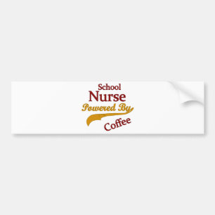 Schulkrankenschwester angetrieben durch Kaffee Autoaufkleber