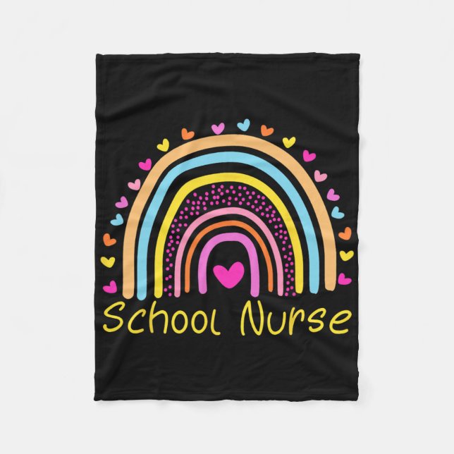 Schulkrankenschwester Boho Regenbogen Krankenschwe Fleecedecke (Vorderseite)
