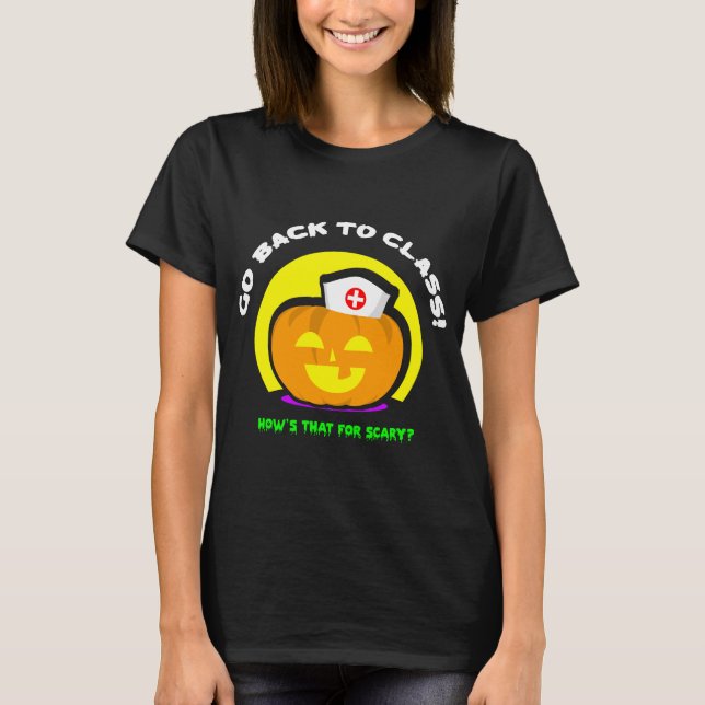 Schulkrankenschwester Halloween T-Shirt (Vorderseite)
