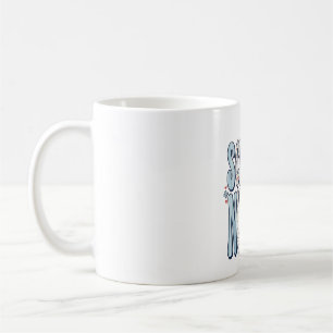 Schulkrankenschwester Vintage-Blumen-Typografie-Sh Kaffeetasse