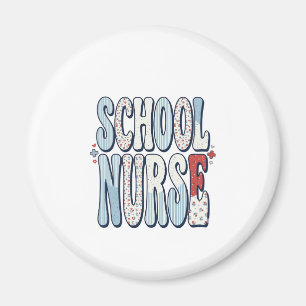 Schulkrankenschwester Vintage-Blumen-Typografie-Sh Magnet