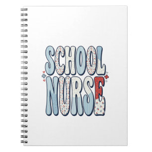 Schulkrankenschwester Vintage-Blumen-Typografie-Sh Notizblock