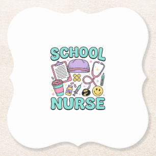 Schulkrankenschwester Vintage-Medizin-Collage-Shir Untersetzer