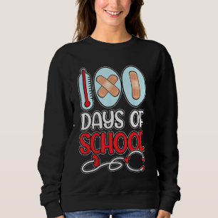 Schulkur 100 Tage Schulzeit Liebe Stethoscope N Sweatshirt