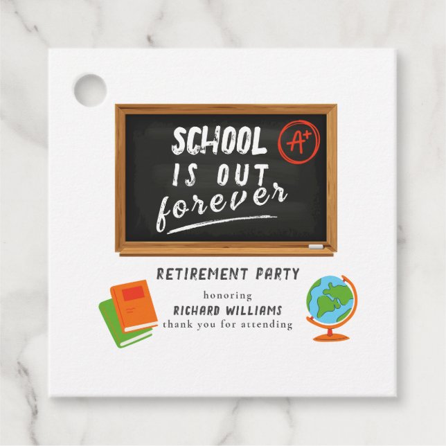Schullehrer für das Party im Rentenalter, Blackboa Geschenkanhänger (Vorderseite)
