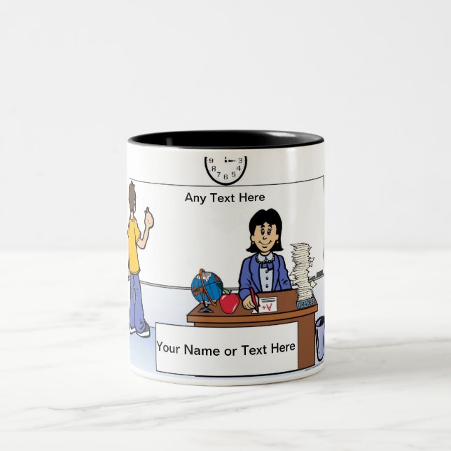 Schullehrer, Mittelschule - Weibliche Zweifarbige Tasse (Mittel)
