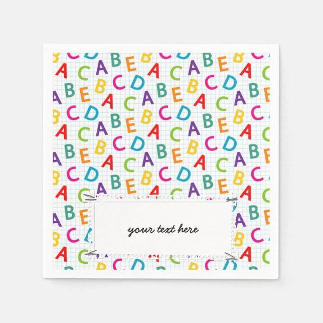 Schullehrer Muster farbenfroh Serviette (Vorderseite)