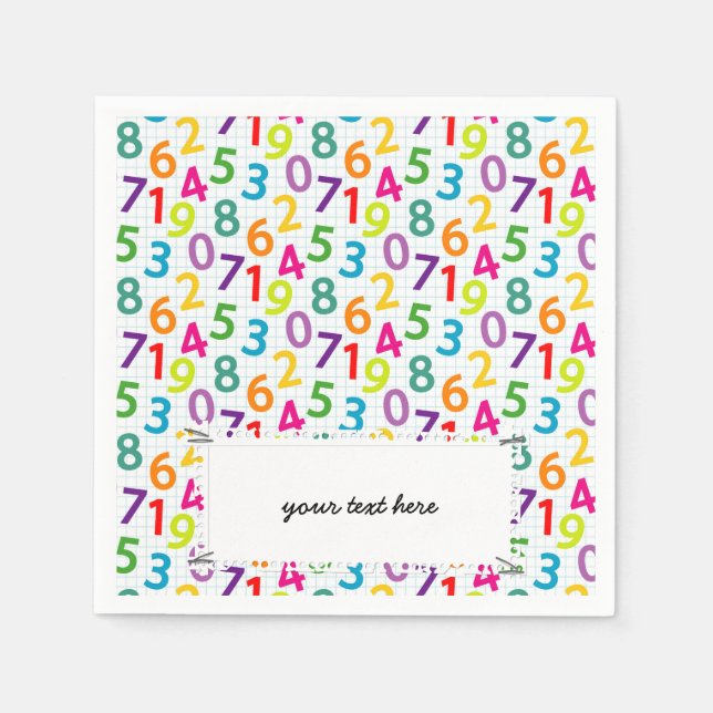 Schullehrer Muster farbenfroh Serviette (Vorderseite)