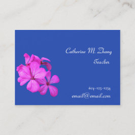 Schullehrer, rosa Blume Visitenkarte