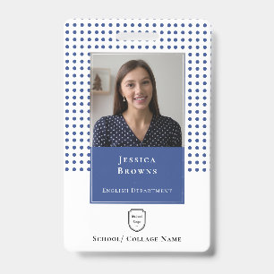 Schullehrer/Student Deep Blue Foto Logo QR Ausweis