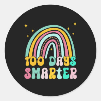 Schullehrertag - 100 Tage intelligenter Regenbogen Runder Aufkleber
