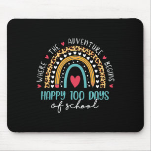 Schullehrertag 100 Tage Regenbogen Leopard Boh Mousepad