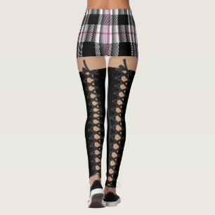 Schulmädchen-Kostüm (schnüren Sie sich oben) Leggings