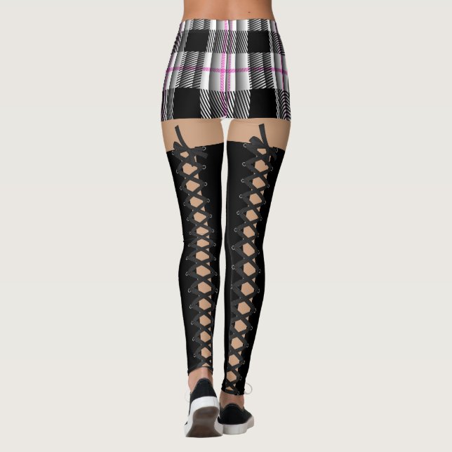 Schulmädchen-Kostüm (schnüren Sie sich oben) Leggings (Rückseite)