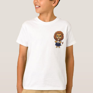 Schulmädchen Löwe Teetasse Kinder T-Shirt