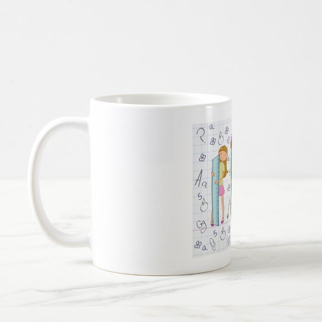 Schulmädchen mit Oversified School Stationery Kaffeetasse (Von Creator hochgeladen)