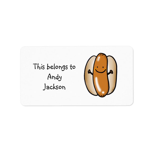 Schulmarken ( Hot Dog ) Adressaufkleber (Vorne)