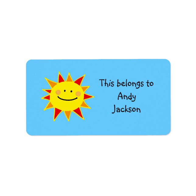 Schulmarken sonne ) adressaufkleber (Vorne)