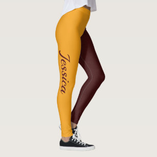 Schulmaroon und Gold-Leggings Chefpfeiler Leggings